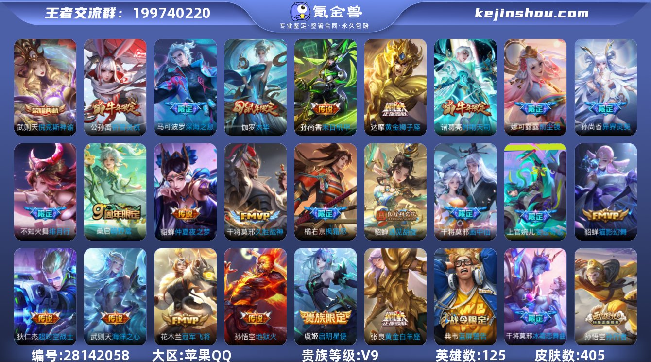 实名: 可修改 贵族等级: V9 英雄数:...