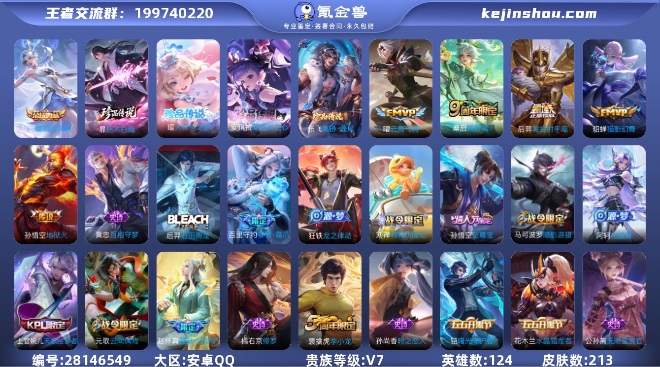 贵族V7 荣耀典藏1 珍品传说4 传说皮肤...