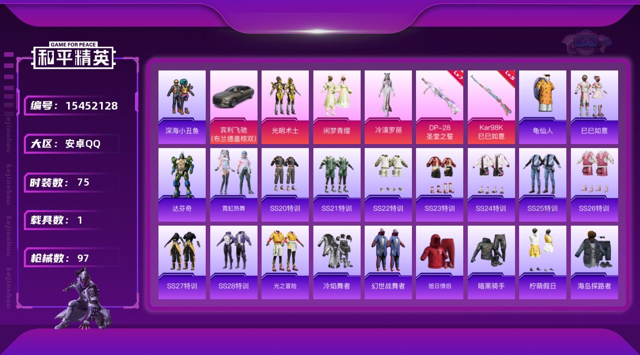 和平精英账号安卓QQW5764   可立即换绑无需挂单养号   安卓 手Q-3粉装-2特效枪-1载具-30755热力值-
