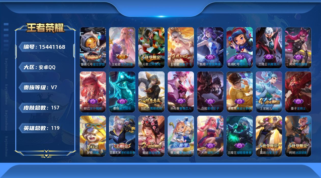 WZQM433356王者荣耀账号详情图14