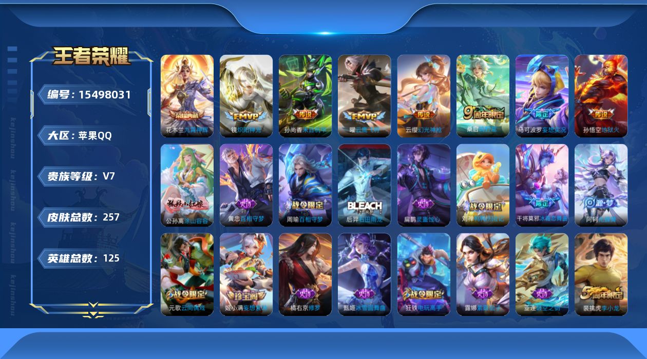 WZQM438502王者荣耀账号详情图13