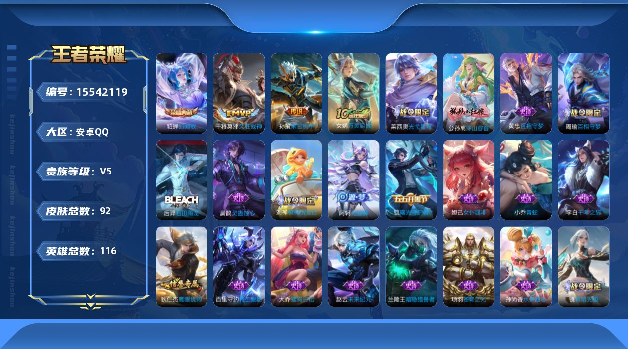 WZQM443247王者荣耀账号详情图13