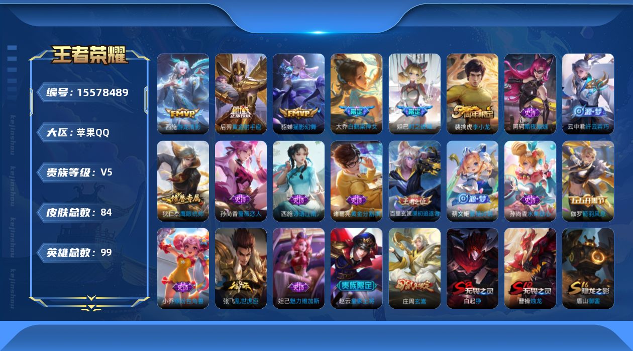 WZQM446231王者荣耀账号详情图13