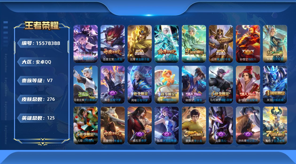 WZQM446219王者荣耀账号详情图13