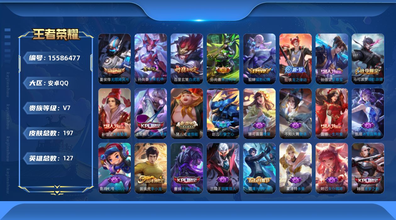 WZQM447622王者荣耀账号详情图17