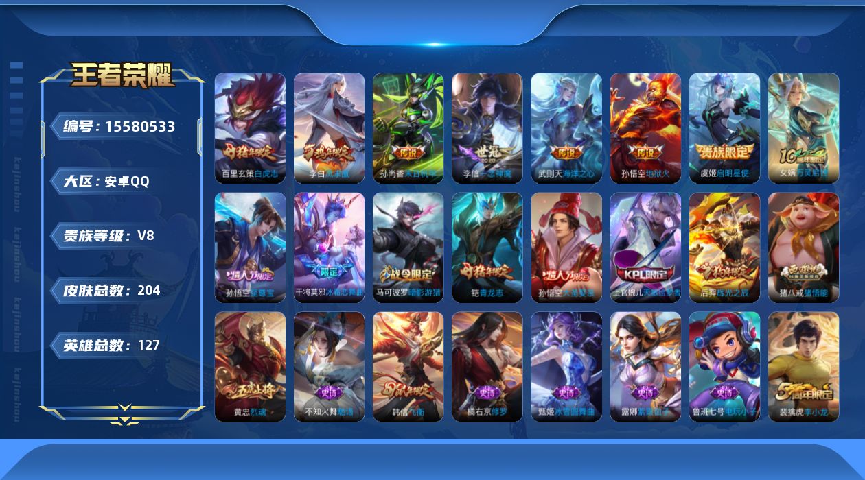 WZQM446421王者荣耀账号详情图12