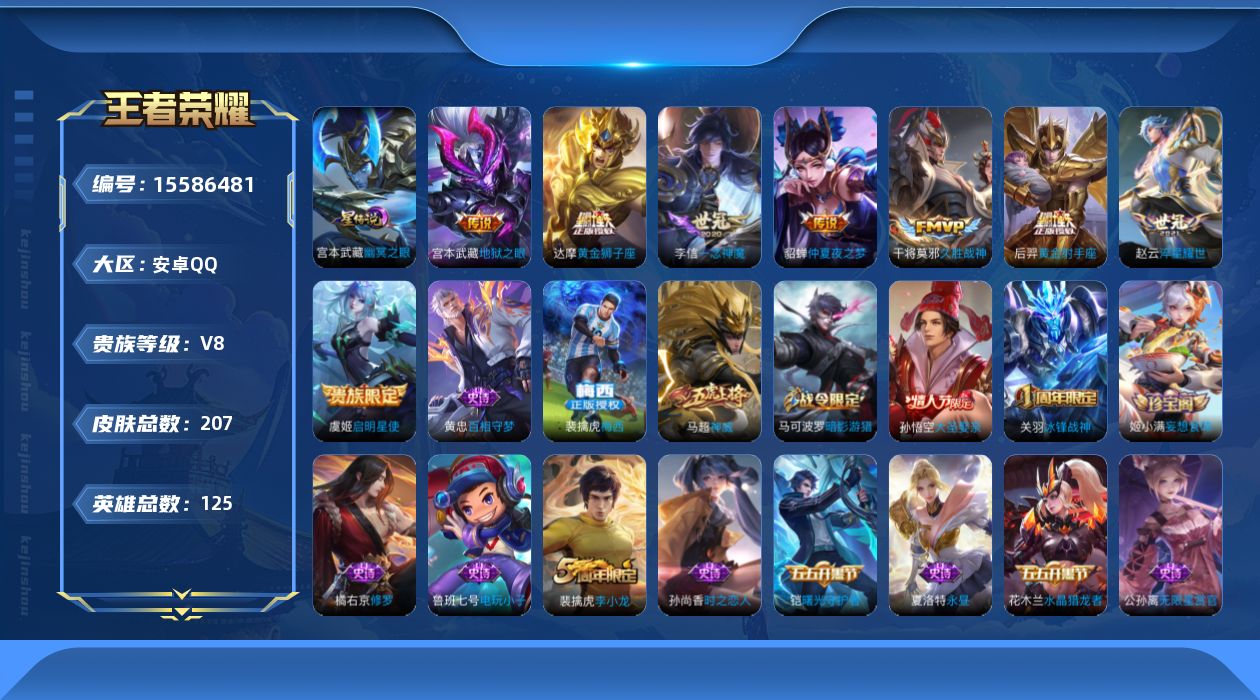 WZQM447623王者荣耀账号详情图16