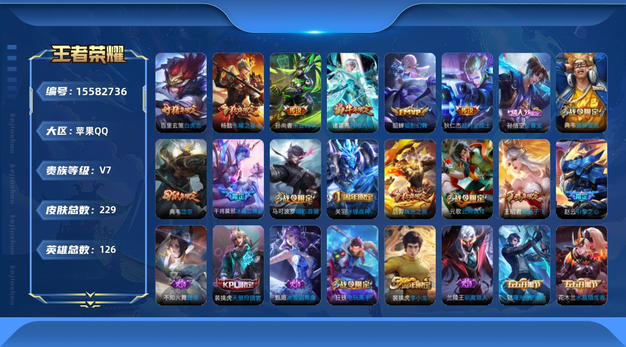 WZQM446850王者荣耀账号详情图13