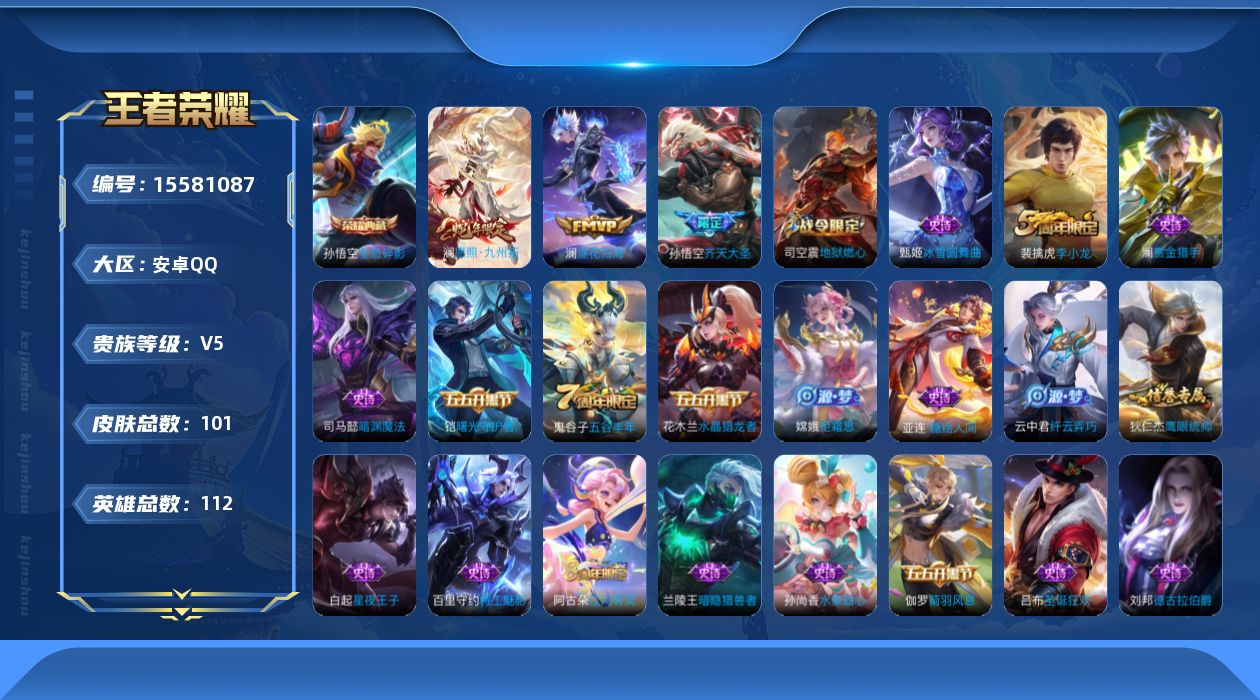 WZQM446492王者荣耀账号详情图13