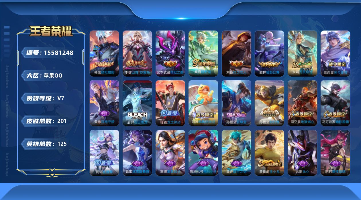WZQM446524王者荣耀账号详情图17