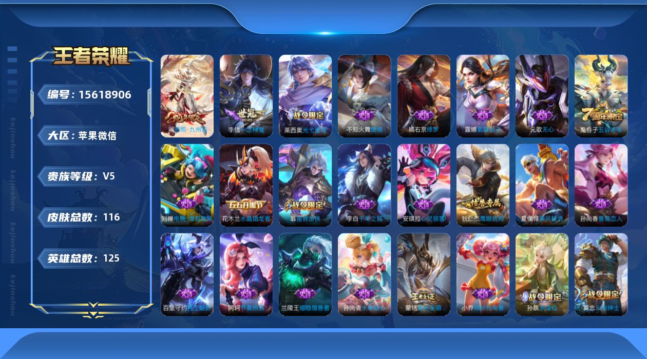 WZQM450852王者荣耀账号详情图13