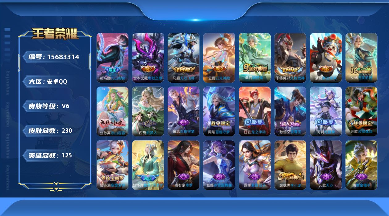 WZQM456873王者荣耀账号详情图16