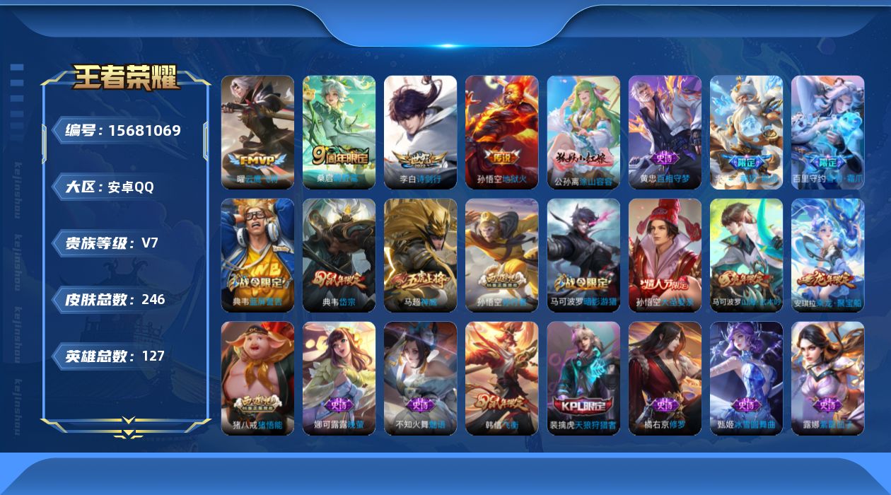 WZQM456723王者荣耀账号详情图14