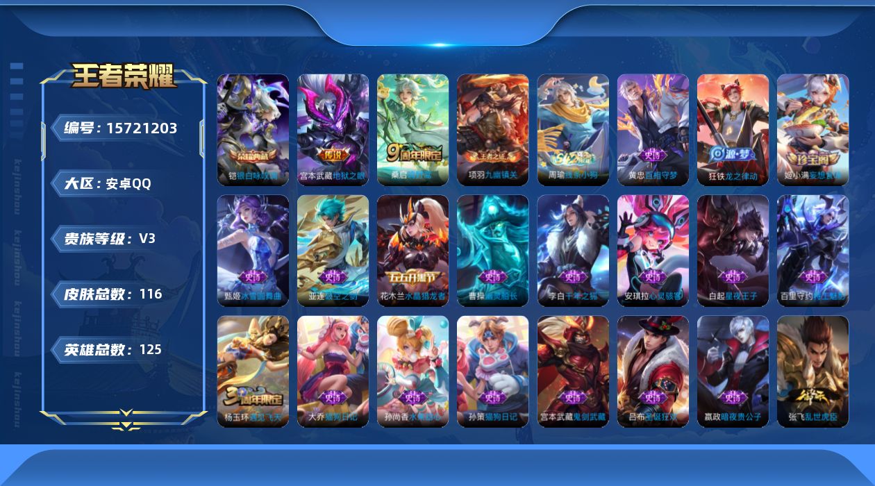 WZQM460067王者荣耀账号详情图14