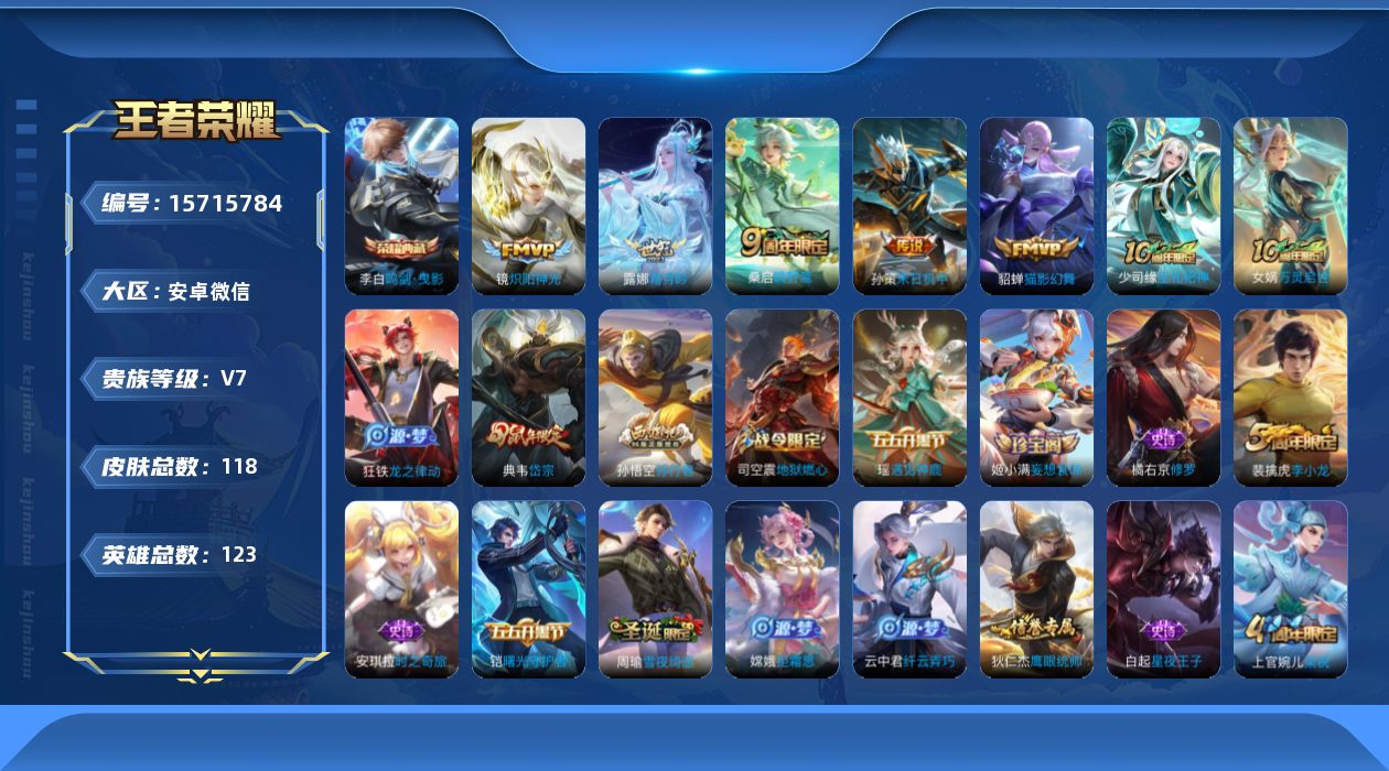 WZQM459691王者荣耀账号详情图14