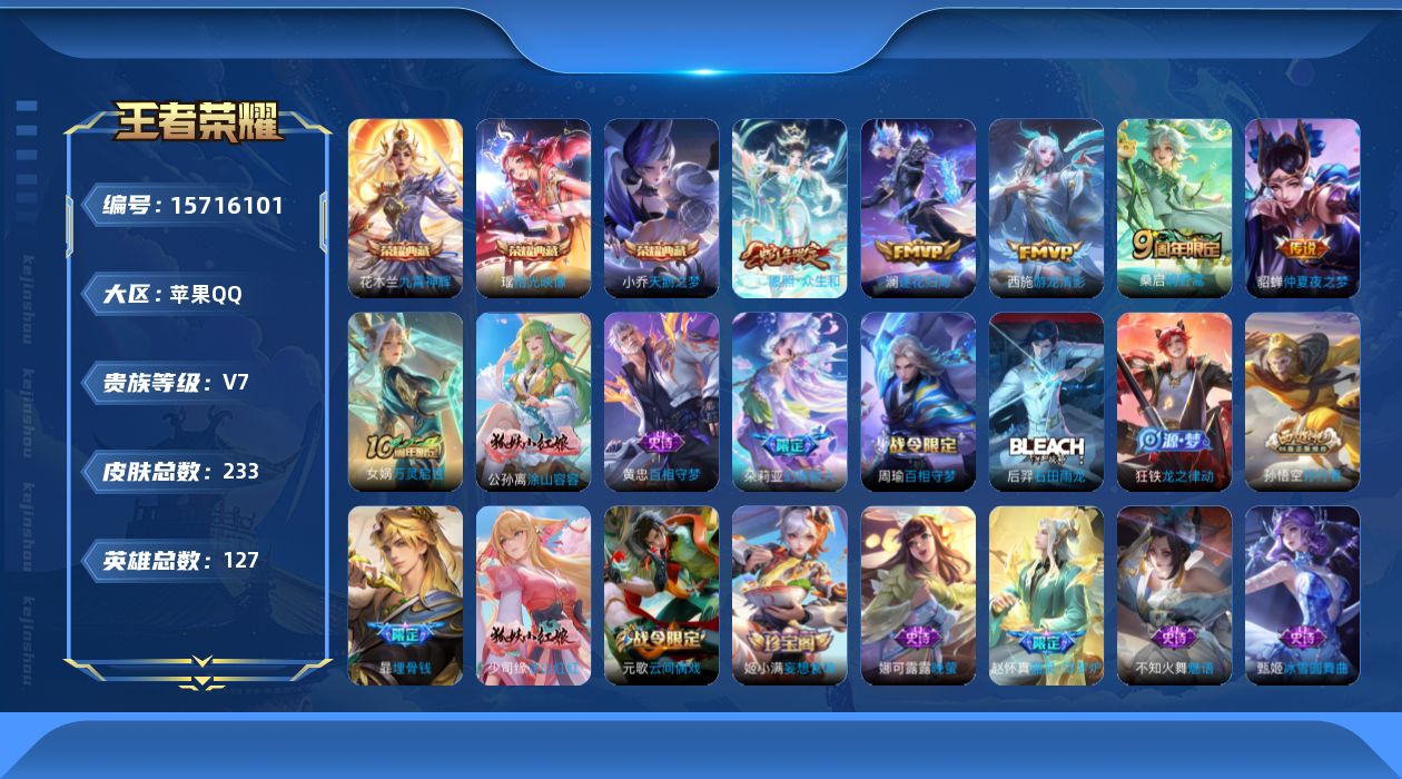 WZQM459703王者荣耀账号详情图14