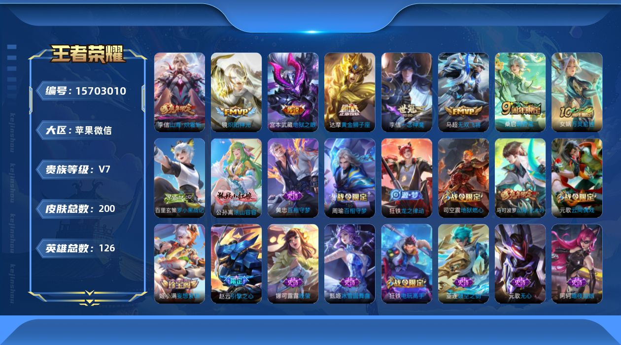 WZQM458609王者荣耀账号详情图17