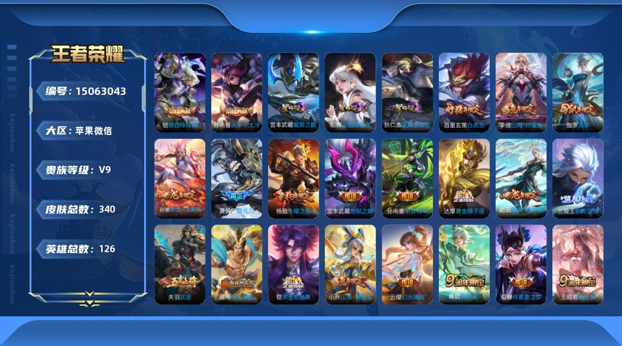 WZQM444110王者荣耀账号详情图11