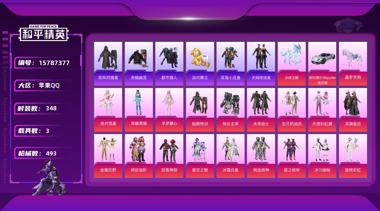 和平精英账号苹果QQ16w热力值,吃丹修仙号,萌熊背包/赤蝎幽灵/都市猎人/派对舞王小金鞋/天网终结者/宝贝奶油派/天使
