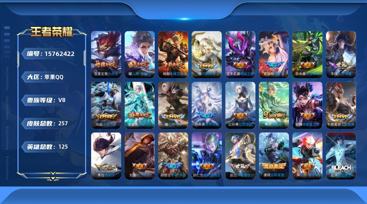 WZQM464834王者荣耀账号详情图16