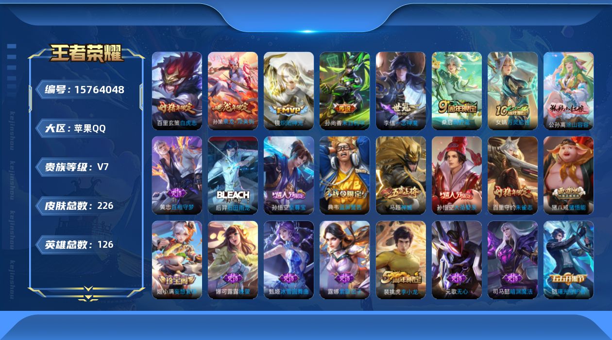 WZQM464996王者荣耀账号详情图14