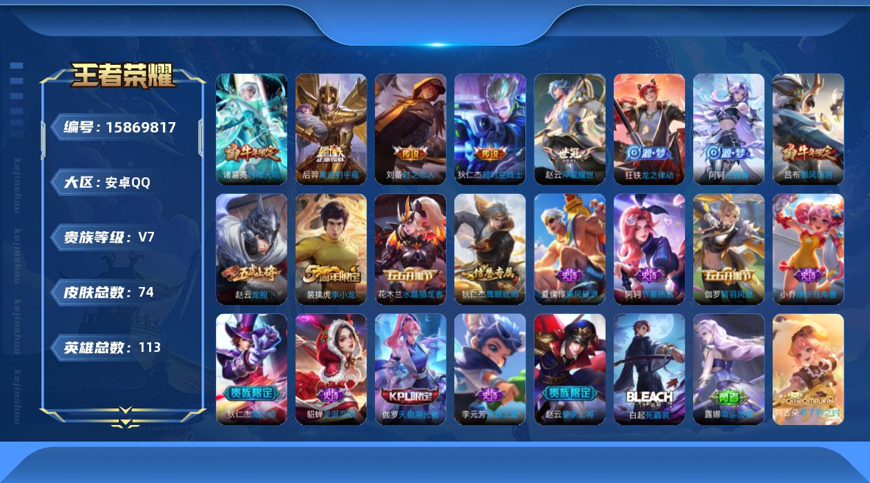 WZQM474144王者荣耀账号详情图13