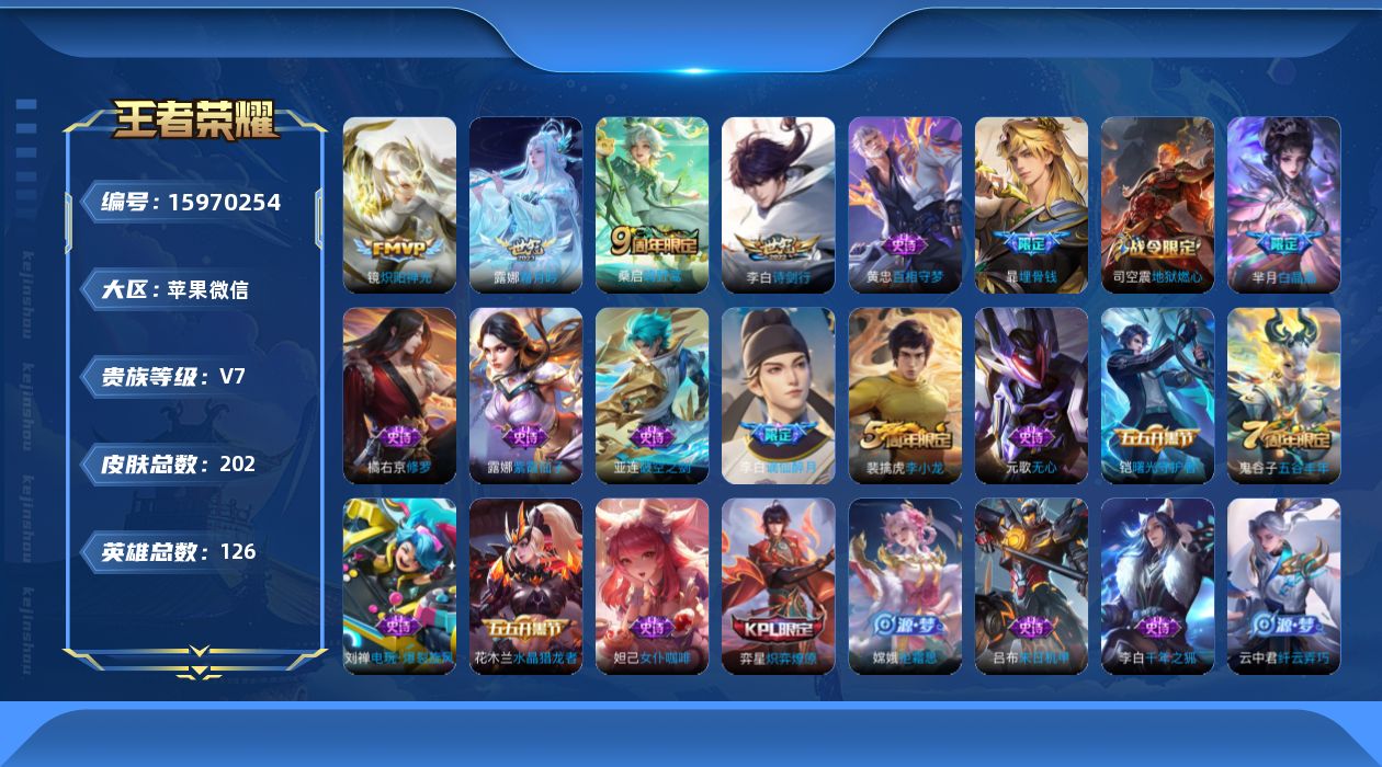WZQM482735王者荣耀账号详情图13