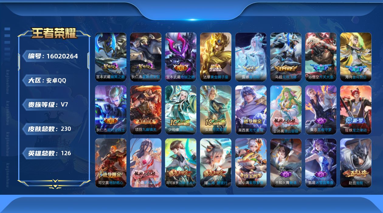 WZQM496385王者荣耀账号详情图17 WZQM496385王者荣耀账号详情图17