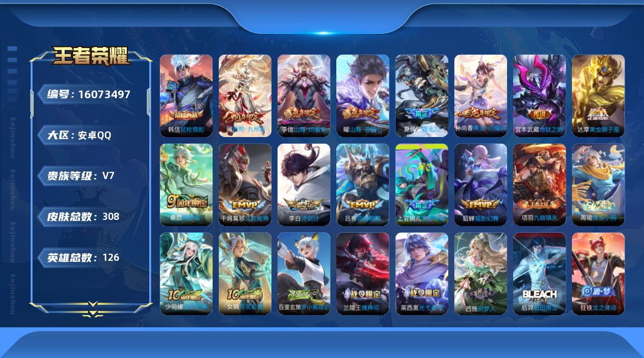 WZQM489166王者荣耀账号详情图16