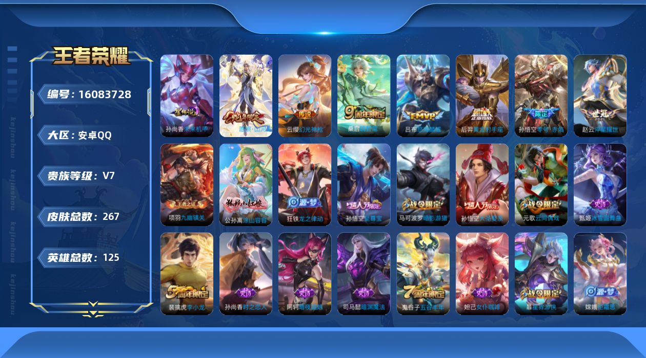 WZQM490343王者荣耀账号详情图17