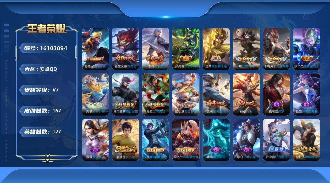 WZQM491293王者荣耀账号详情图14