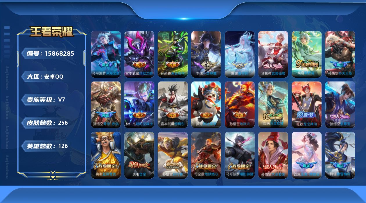 WZQM490022王者荣耀账号详情图16