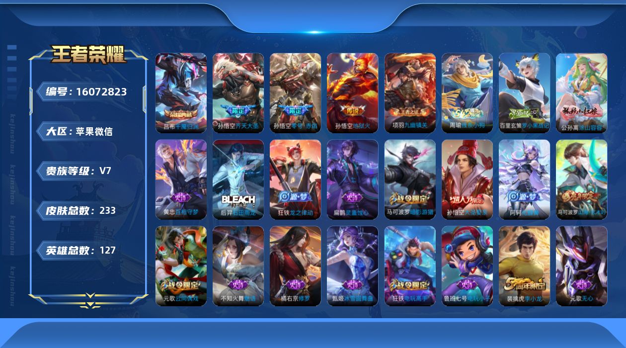 WZQM489087王者荣耀账号详情图14
