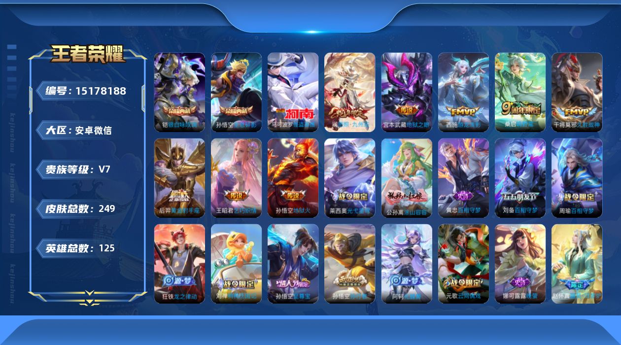 WZQM490233王者荣耀账号详情图15