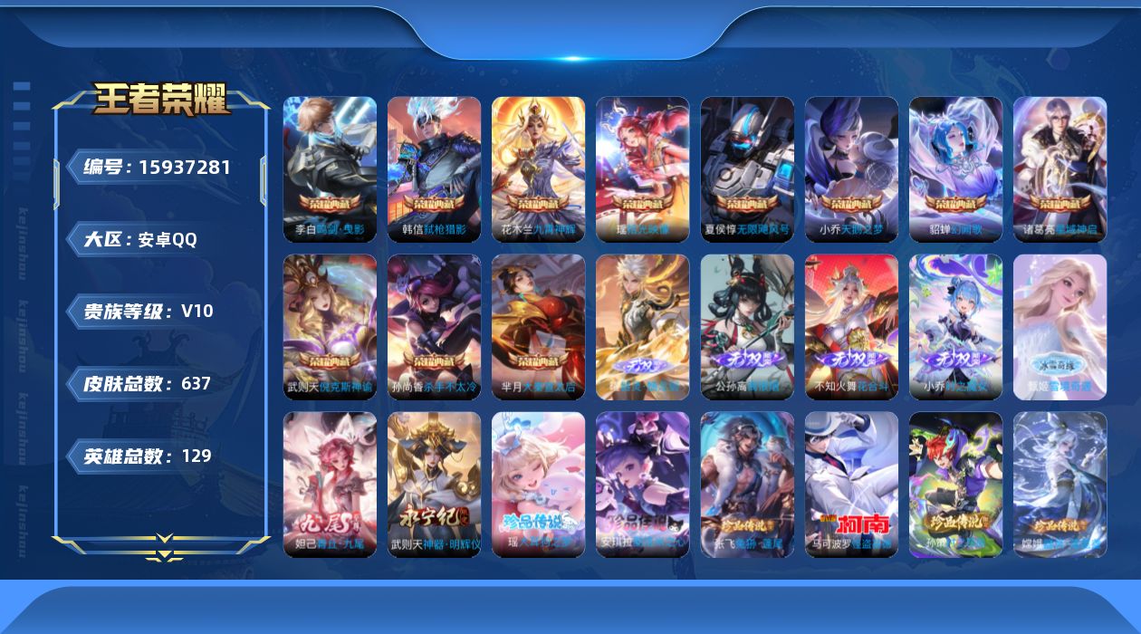 WZQM489940王者荣耀账号详情图14