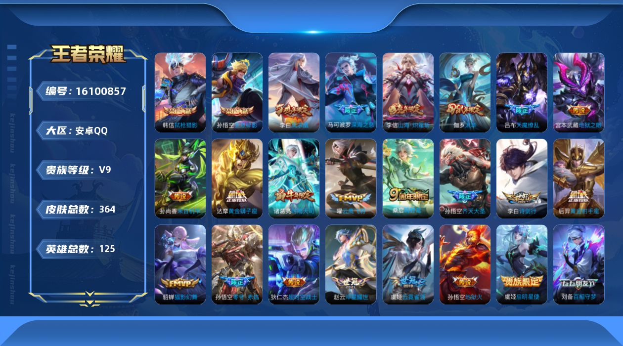 WZQM491216王者荣耀账号详情图17