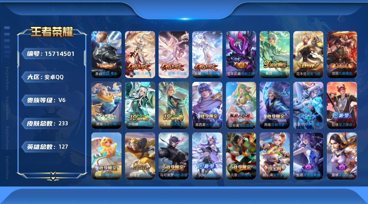 WZQM492753王者荣耀账号详情图15