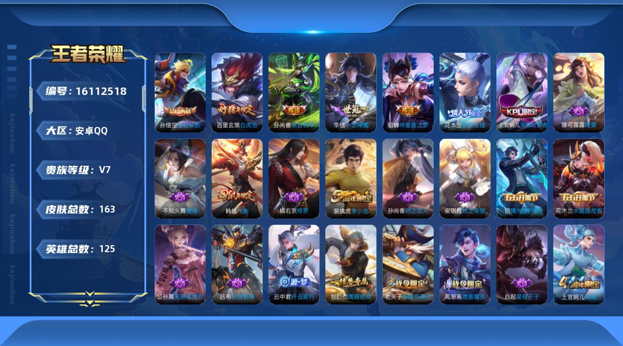 WZQM492886王者荣耀账号详情图13