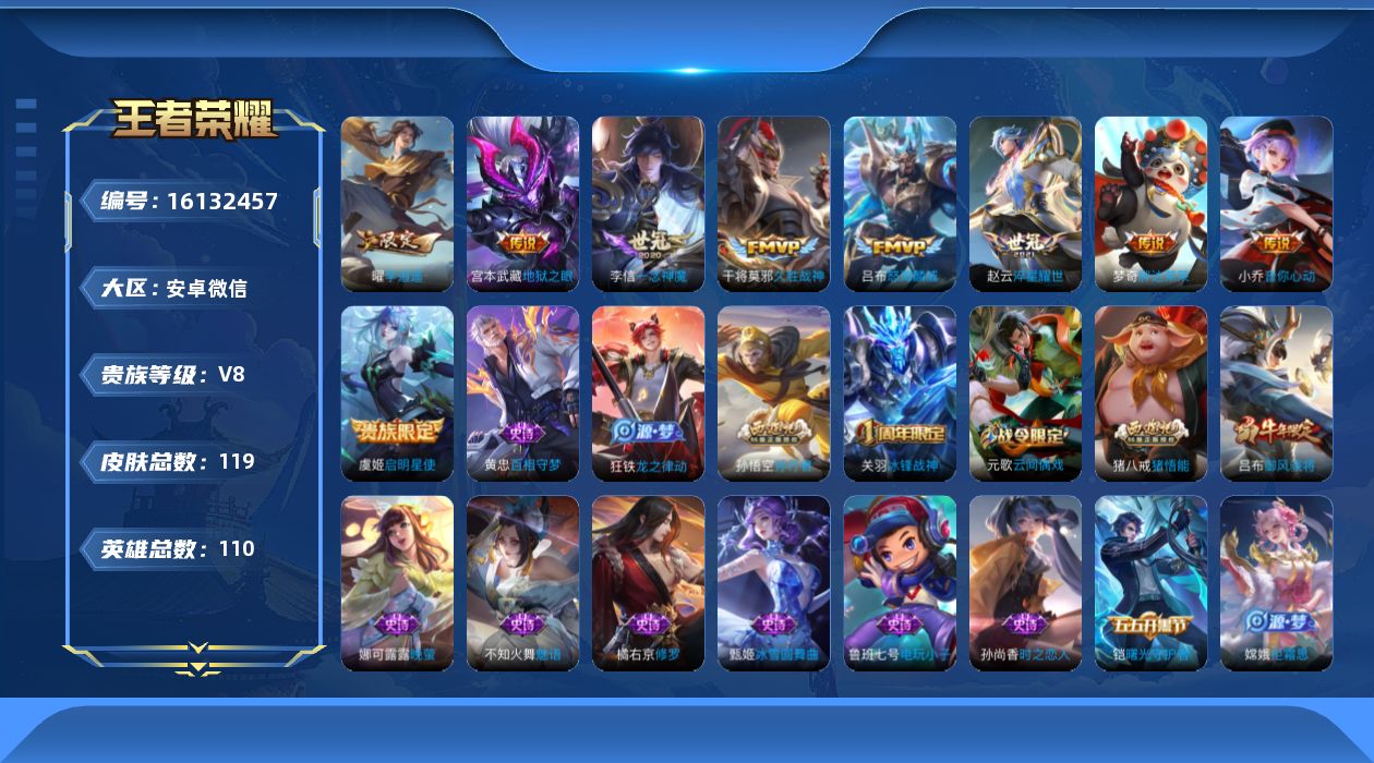 WZQM493479王者荣耀账号详情图14