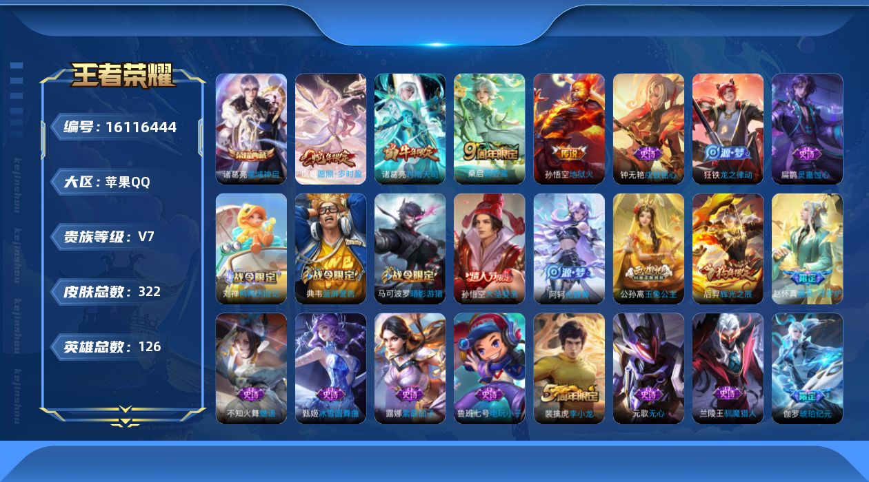 WZQM493204王者荣耀账号详情图14 WZQM493204王者荣耀账号详情图14