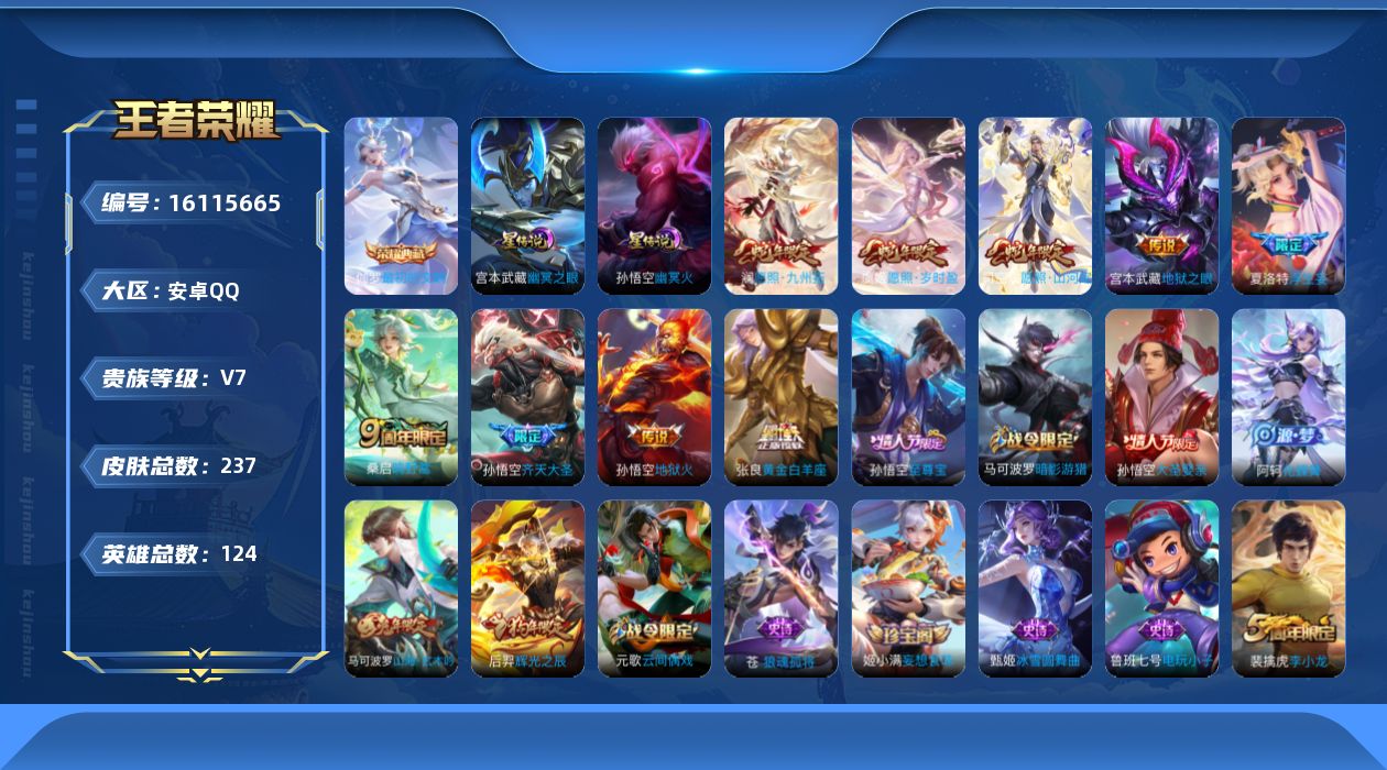 WZQM496292王者荣耀账号详情图18