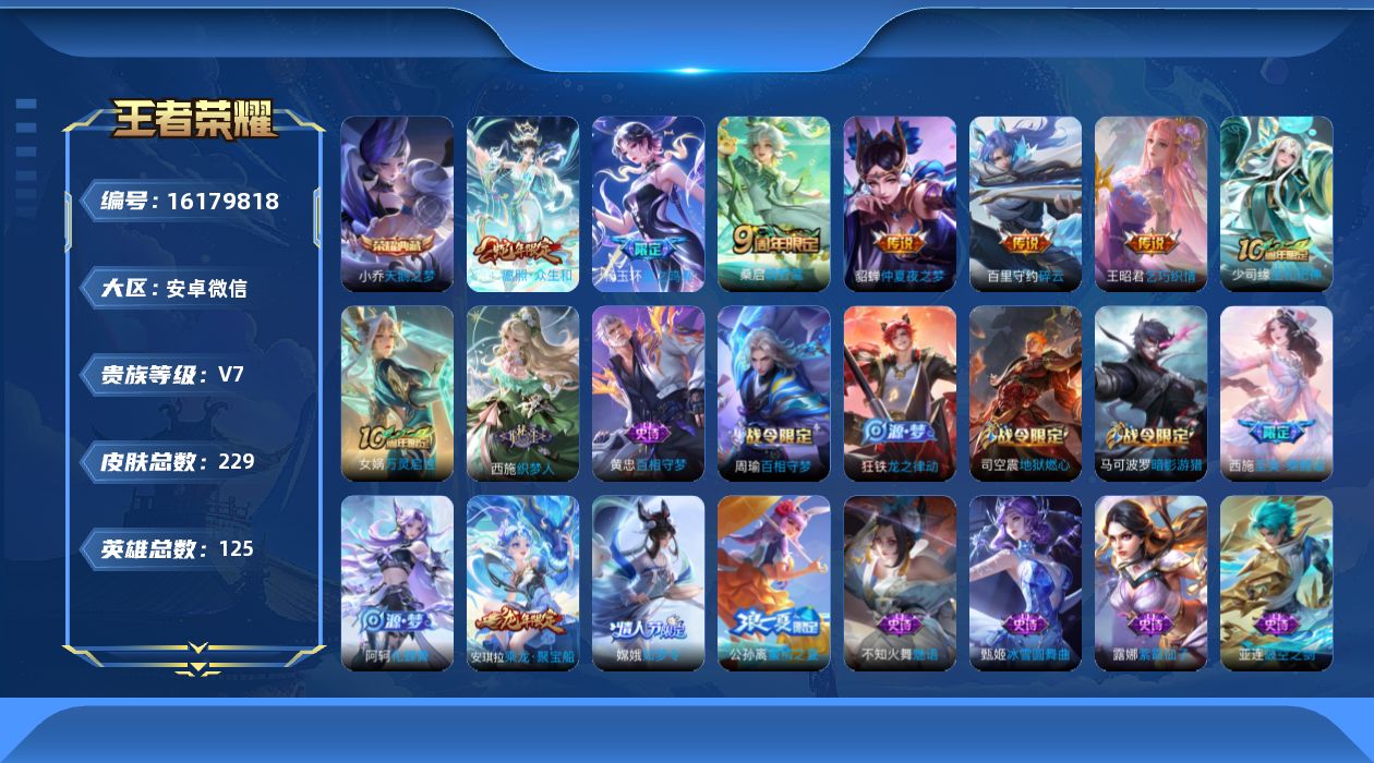 WZQM497101王者荣耀账号详情图15