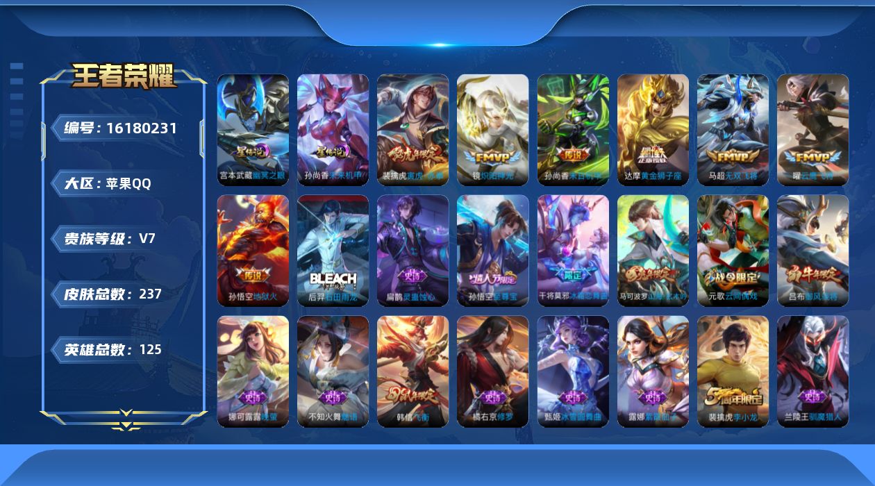 WZQM496515王者荣耀账号详情图17