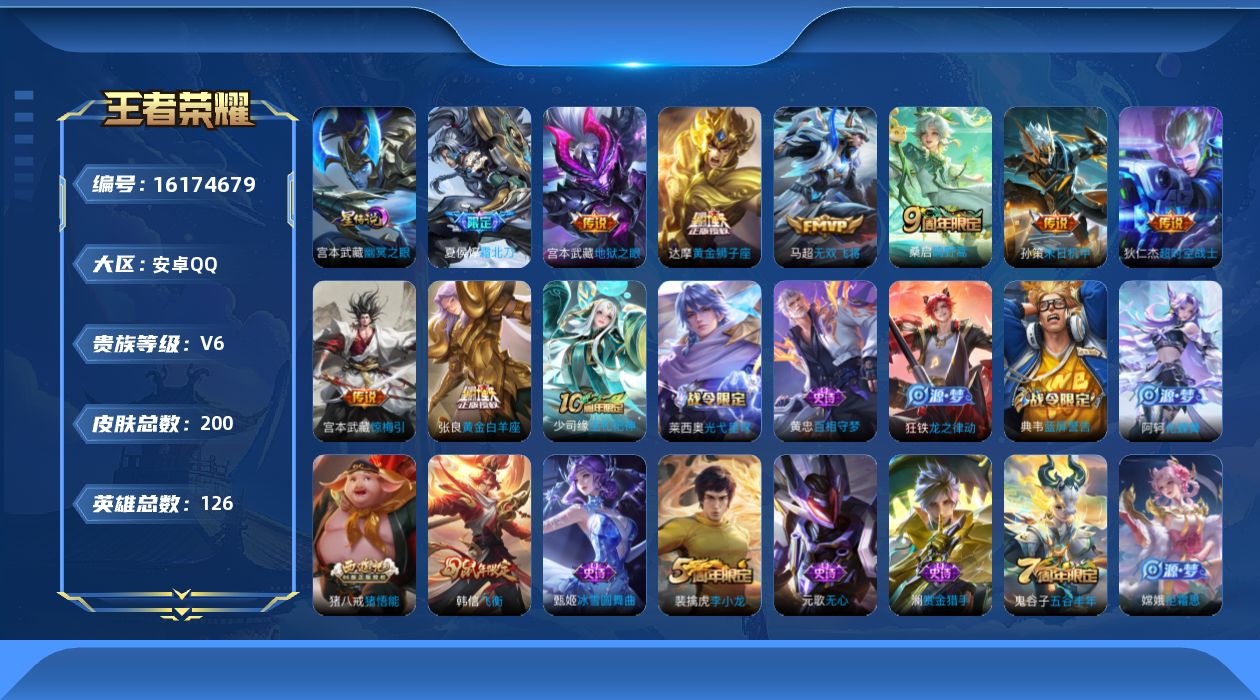 WZQM496332王者荣耀账号详情图17 WZQM496332王者荣耀账号详情图17