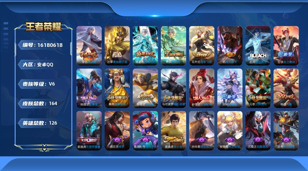 WZQM496591王者荣耀账号详情图16