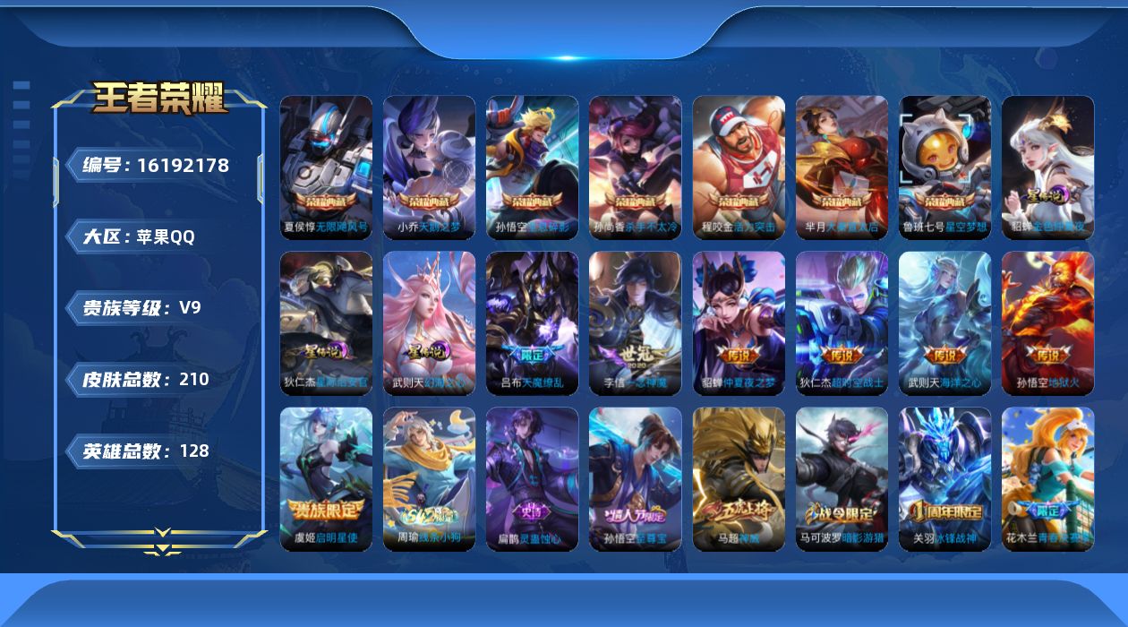 WZQM497911王者荣耀账号详情图17