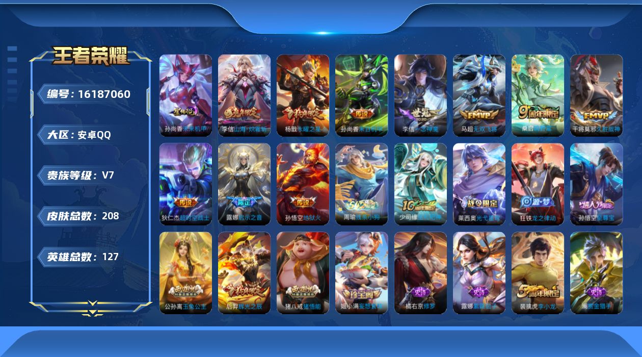 WZQM497542王者荣耀账号详情图16