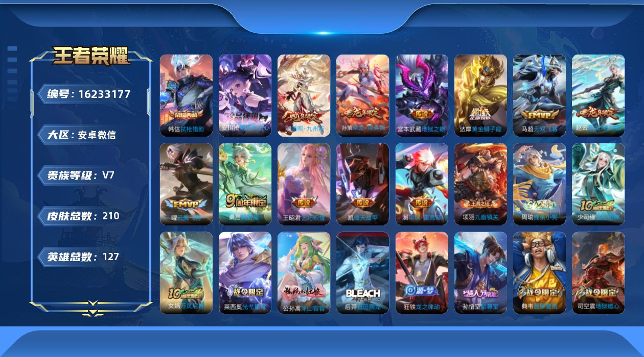 WZQM4101713王者荣耀账号详情图16