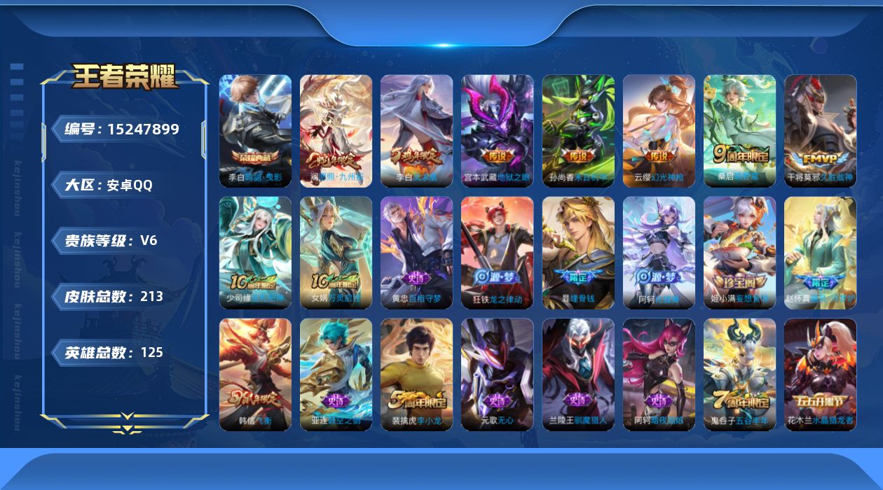 WZQM417919王者荣耀账号详情图13