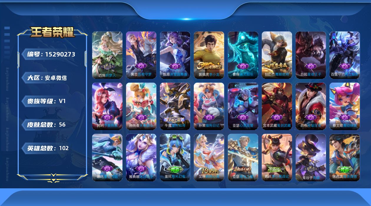 WZQM419008王者荣耀账号详情图11